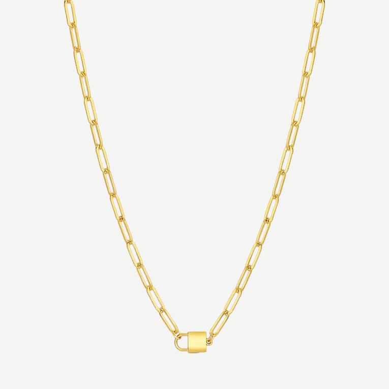 Jessa Lock Necklace - 14K Gold Plated - Galvanic.co