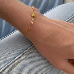 Jessa Lock Bracelet - 14K Gold Plated - Galvanic.co