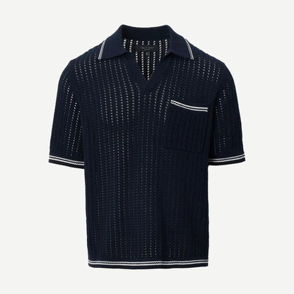 Johnny Collar Crochet Polo Shirt - Salute - Galvanic.co