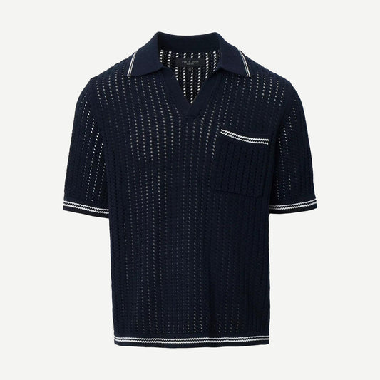 Johnny Collar Crochet Polo Shirt - Salute - Galvanic.co
