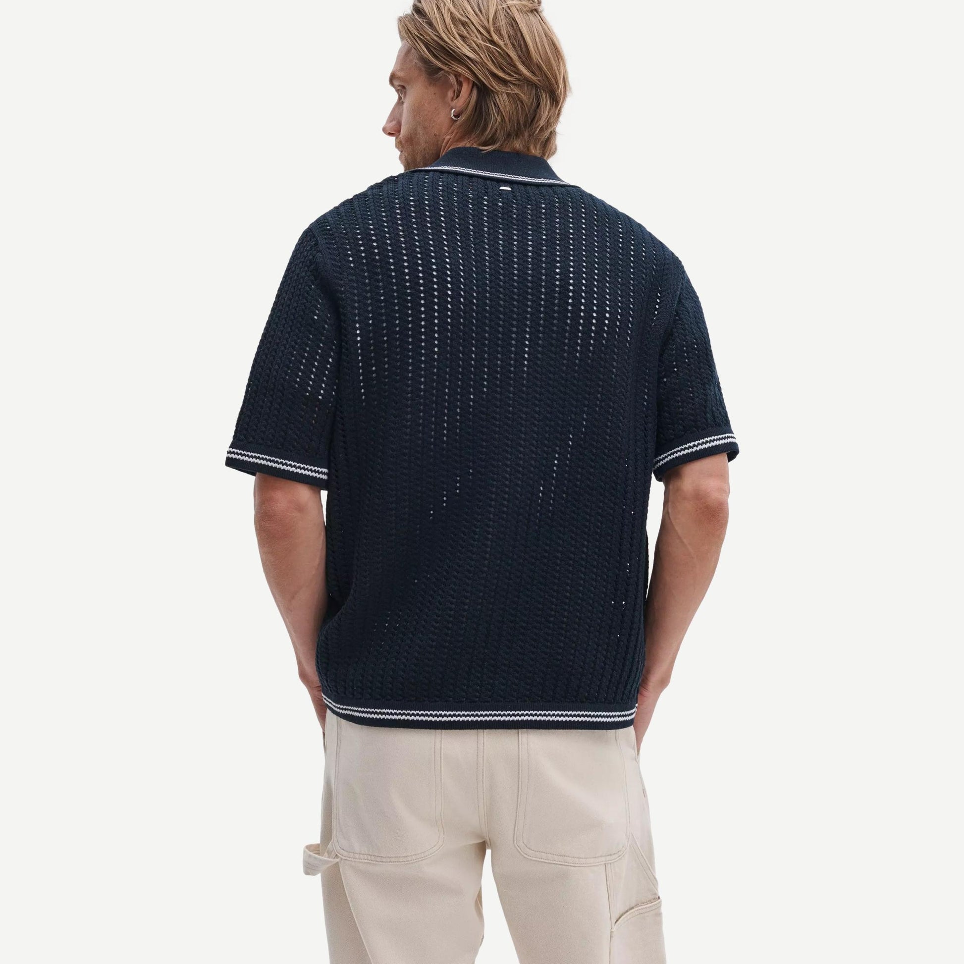 Johnny Collar Crochet Polo Shirt - Salute - Galvanic.co