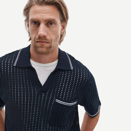 Johnny Collar Crochet Polo Shirt - Salute - Galvanic.co