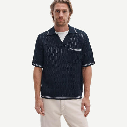Johnny Collar Crochet Polo Shirt - Salute - Galvanic.co