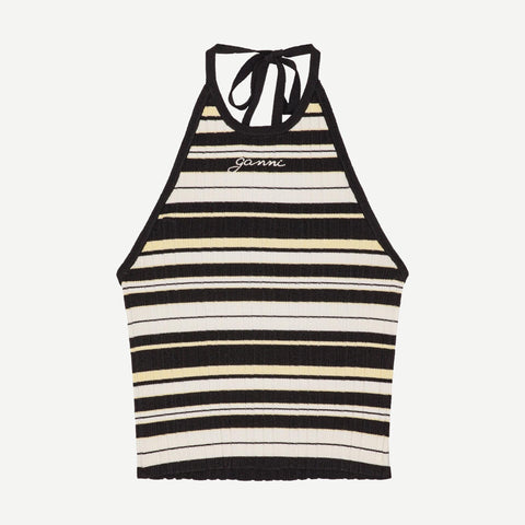 Future Viscose Rib Halterneck Top - Multicolor - Galvanic.co