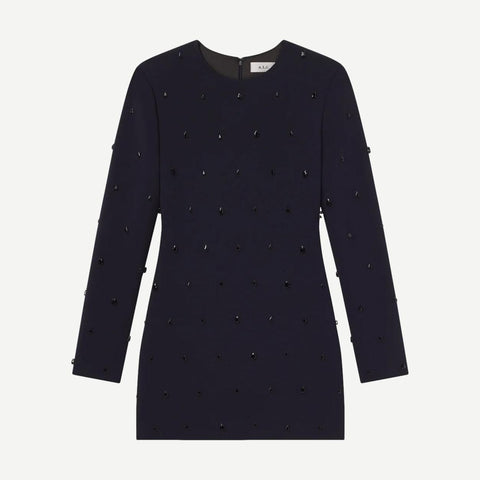 Kenna Embellished Mini Dress - Evening Blue/Jet - Galvanic.co