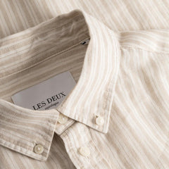 Kristian Linen B.D. Shirt - Sand/Light Ivory - Galvanic.co