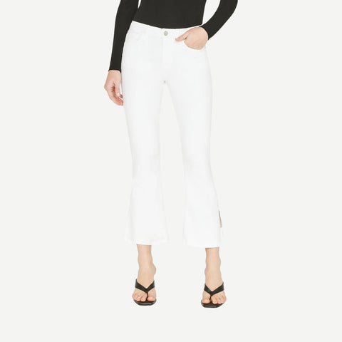 Le Crop Flare Mini Slits - Blanc - Galvanic.co
