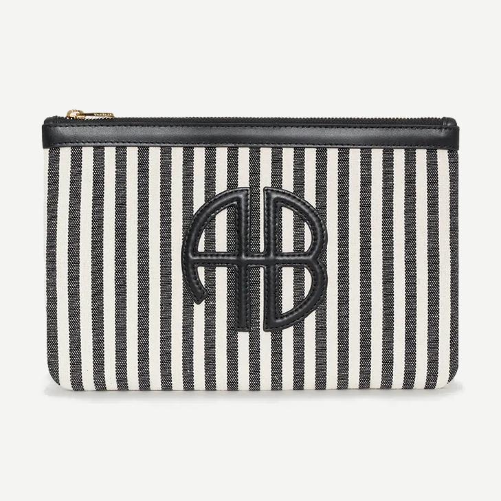 Lili Pouch - Black and White Stripe