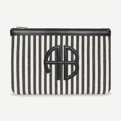 Lili Pouch - Black and White Stripe