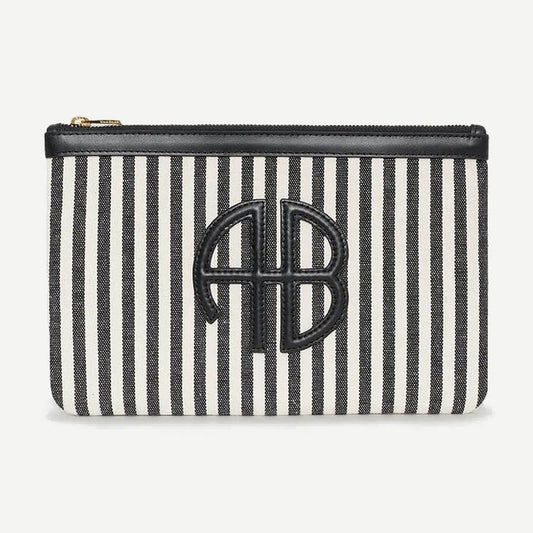 Lili Pouch - Black and White Stripe