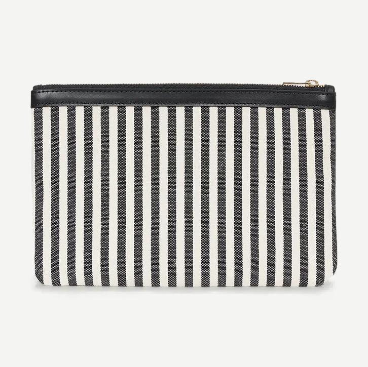 Lili Pouch - Black and White Stripe