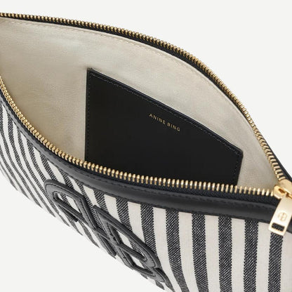 Lili Pouch - Black and White Stripe