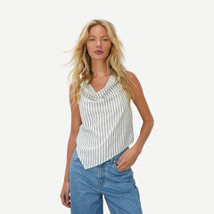 Alani Top - Grey Stripe - Galvanic.co