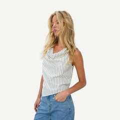 Alani Top - Grey Stripe - Galvanic.co