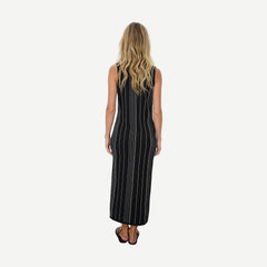 Keily Tank Dress - Ivory/Black Stripe - Galvanic.co