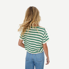 Kori Stripe Short Sleeve - Wide Green Stripe - Galvanic.co