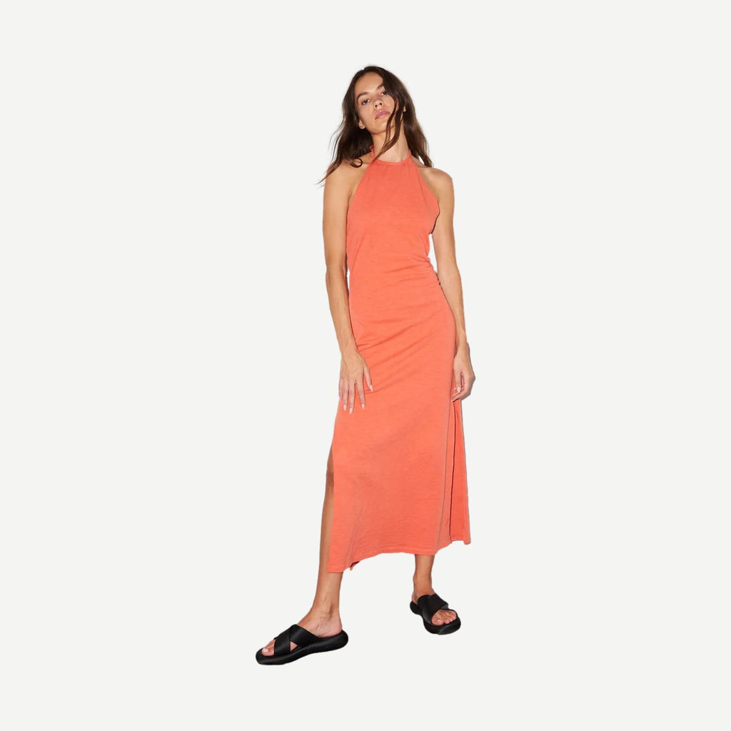 Bib Halter Dress - Orange Sunset - Galvanic.co