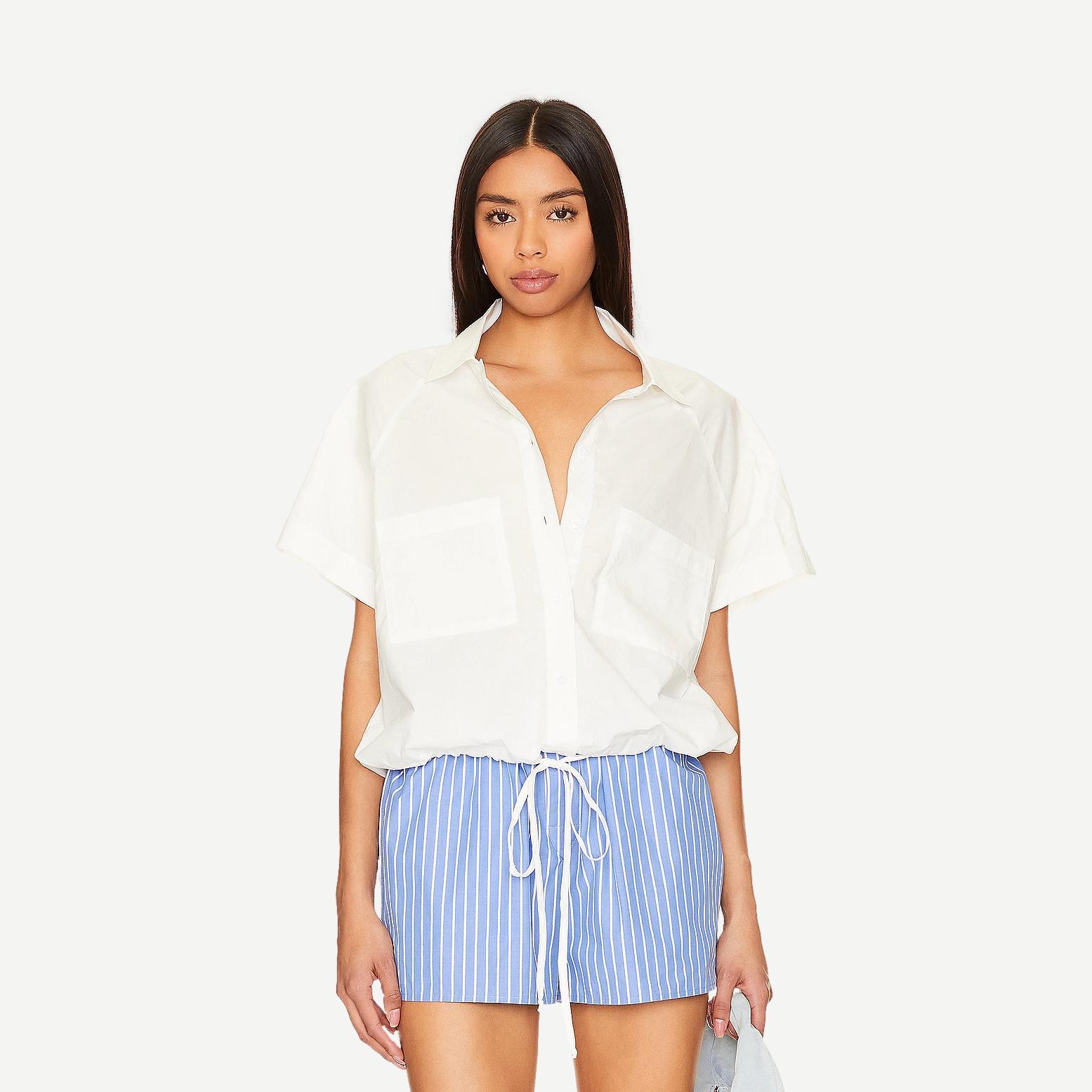 Alpine Short Sleeve Button Up - White - Galvanic.co