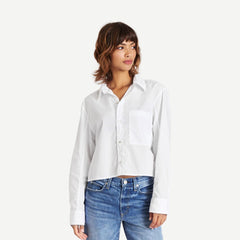 Ruth Crop Shirt - White - Galvanic.co