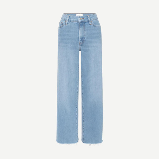 Le Slim Palazzo Crop - Honeymoon Raw Fray - Galvanic.co
