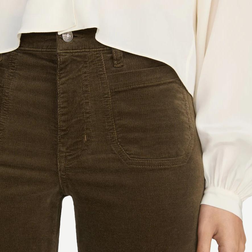 Le Slim Palazzo Modernist Pocket Cord - Rich Military