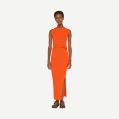 Mixed Rib Cutout Skirt - Bright Tangerine - Galvanic.co