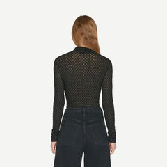 Mesh Lace Turtleneck - Noir - Galvanic.co