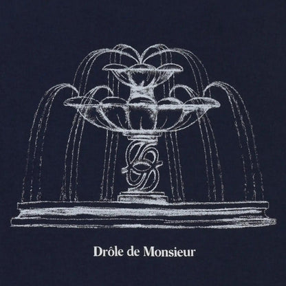 Fountain Print Tee - Navy