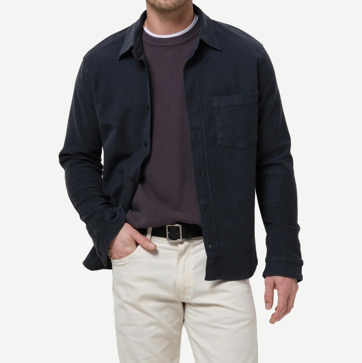 Luca Bucket Dyed Button Up - Gravel