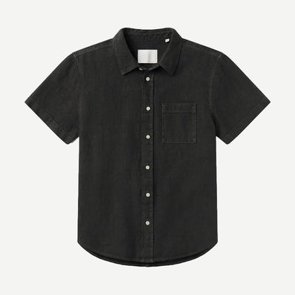 Short Sleeve Pocket Cairo Shirt - Washed Black - Galvanic.co