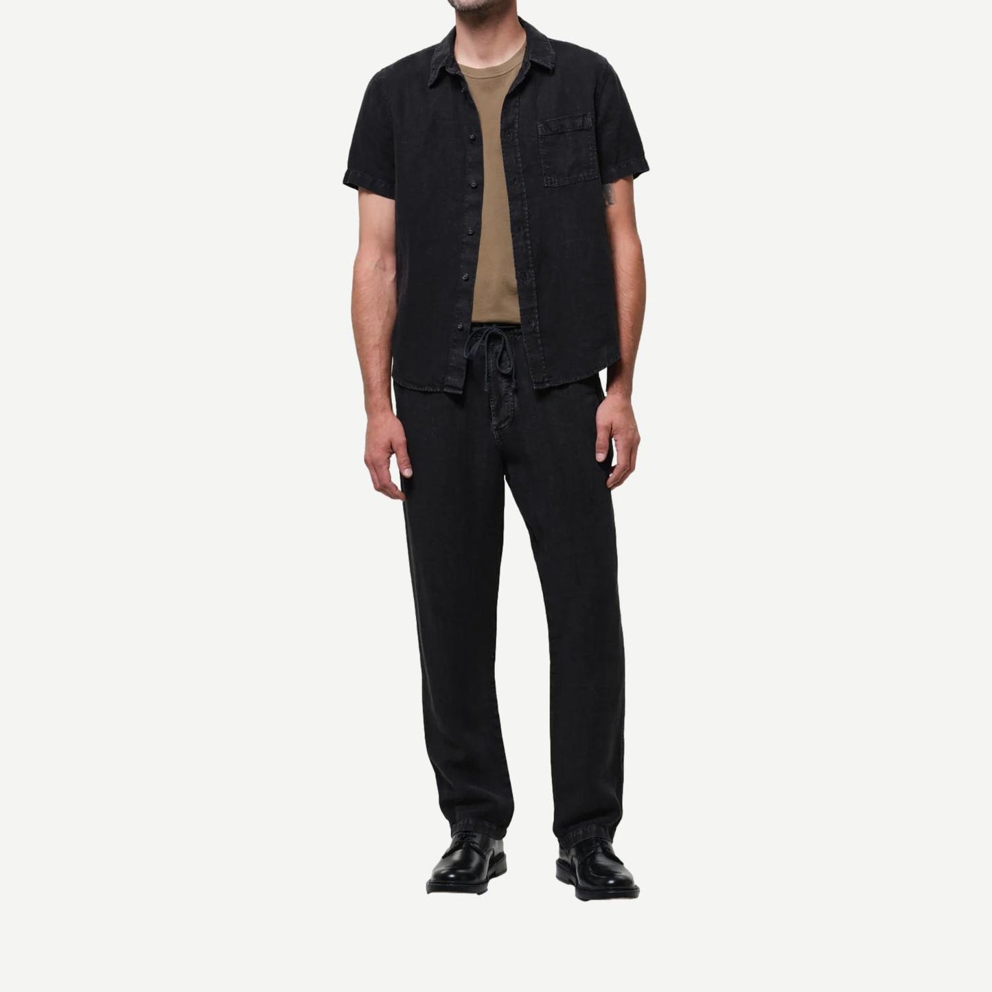 Short Sleeve Pocket Cairo Shirt - Washed Black - Galvanic.co