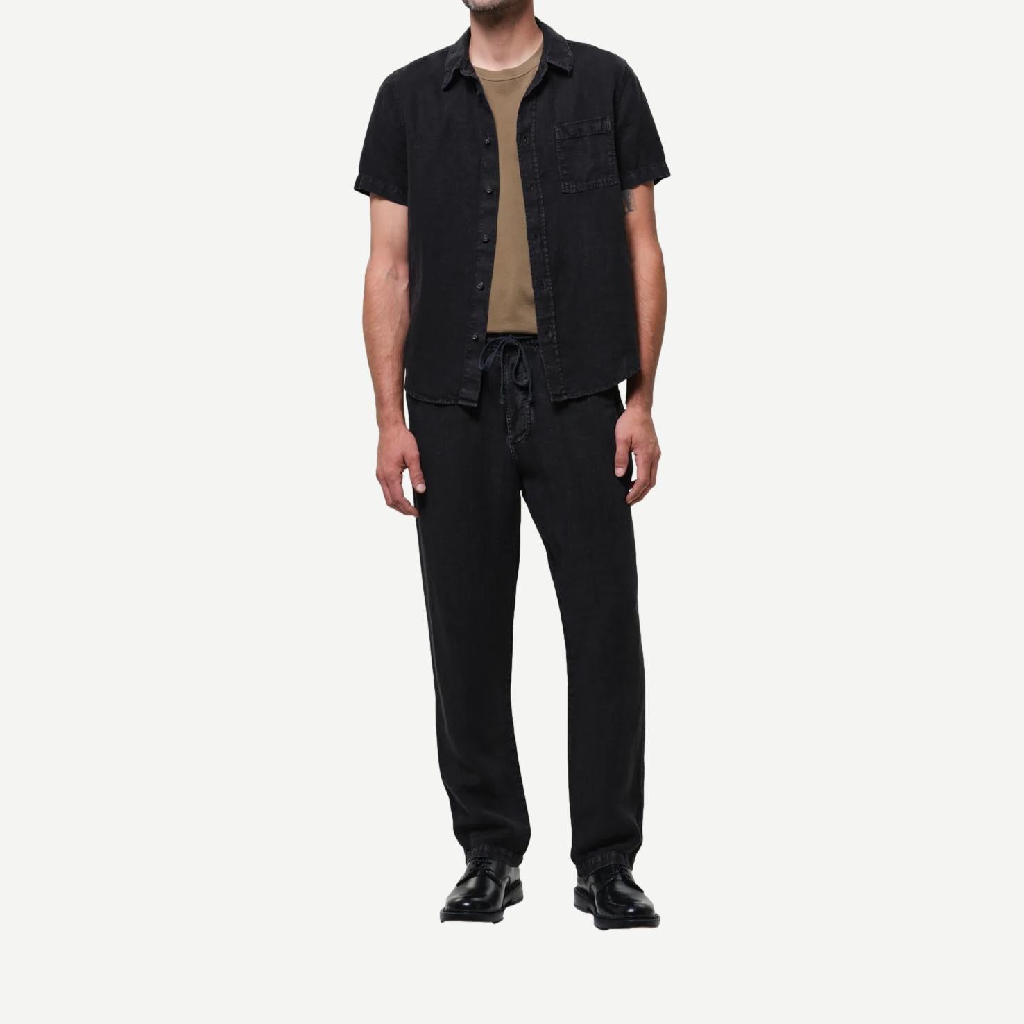 Short Sleeve Pocket Cairo Shirt - Washed Black - Galvanic.co