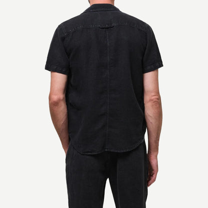 Short Sleeve Pocket Cairo Shirt - Washed Black - Galvanic.co