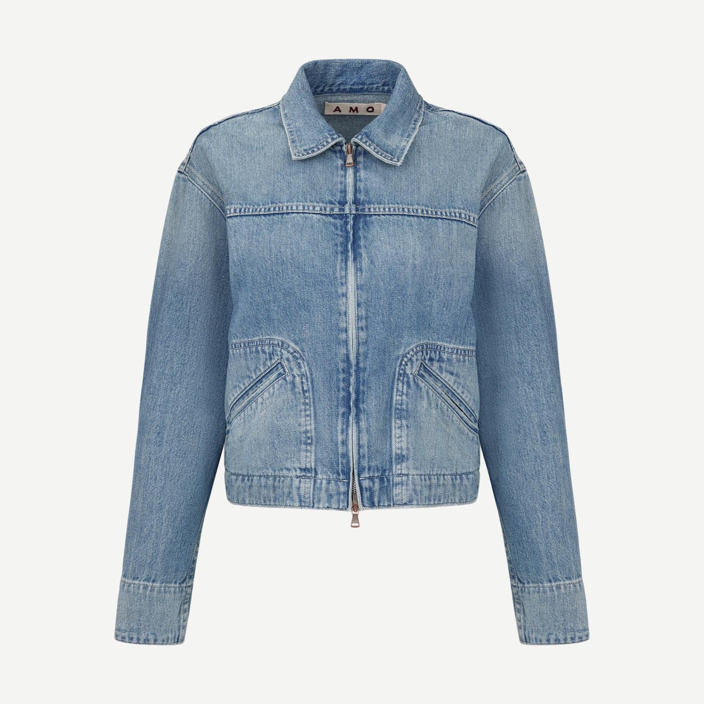 AMO Mandy Jacket from the Pause collection, featuring a stylish and comfortable design, shown in a close-up view.