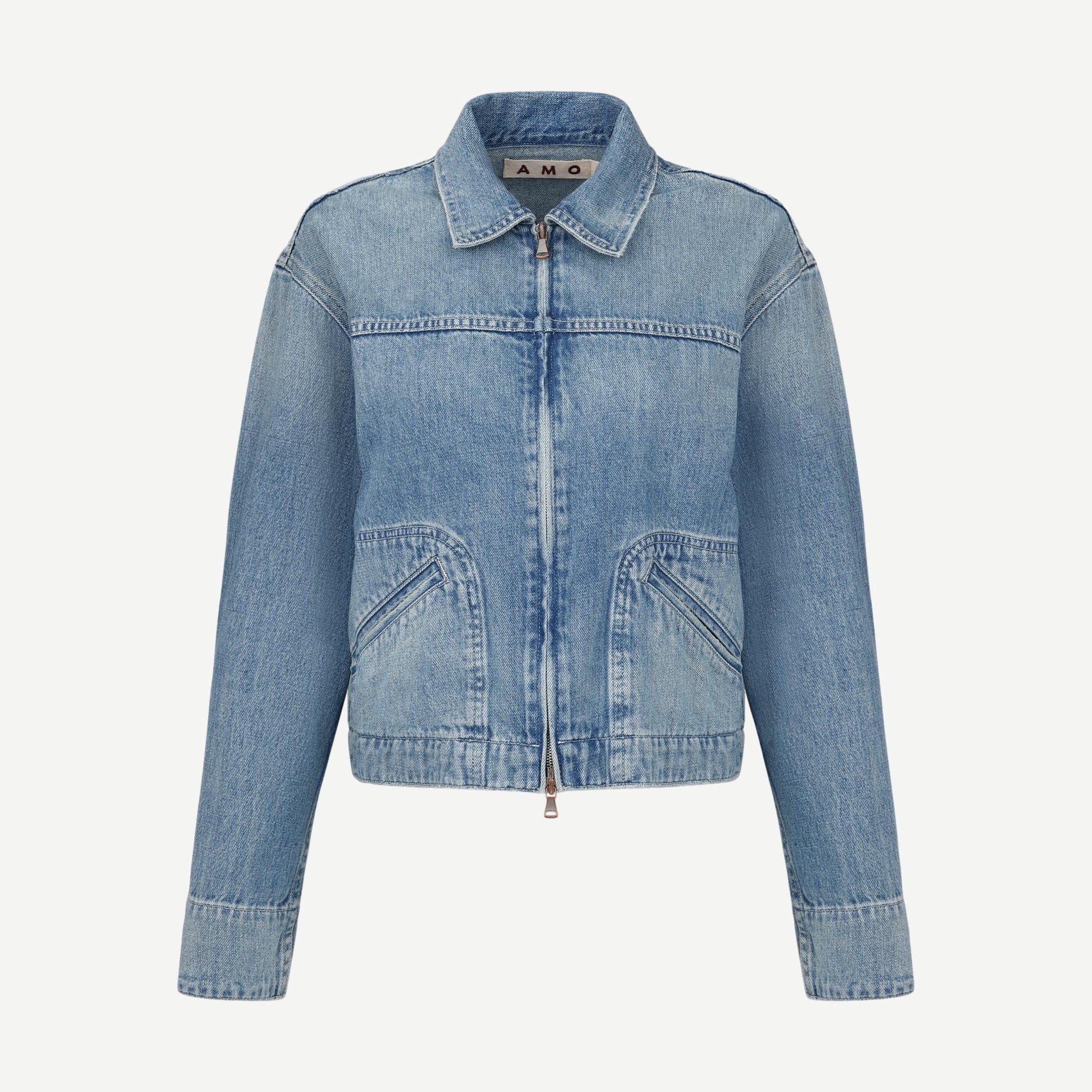 AMO Mandy Jacket from the Pause collection, featuring a stylish and comfortable design, shown in a close-up view.