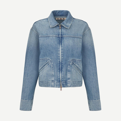 AMO Mandy Jacket from the Pause collection, featuring a stylish and comfortable design, shown in a close-up view.