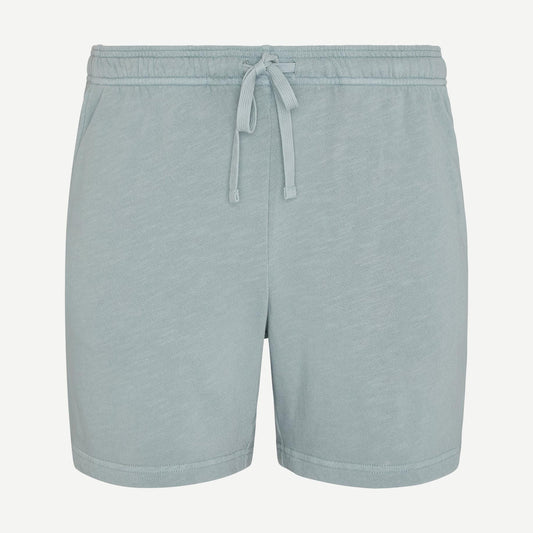 Onia Slub Terry 6-inch Sea Glass shorts with a relaxed fit and textured fabric, displayed on a neutral background.