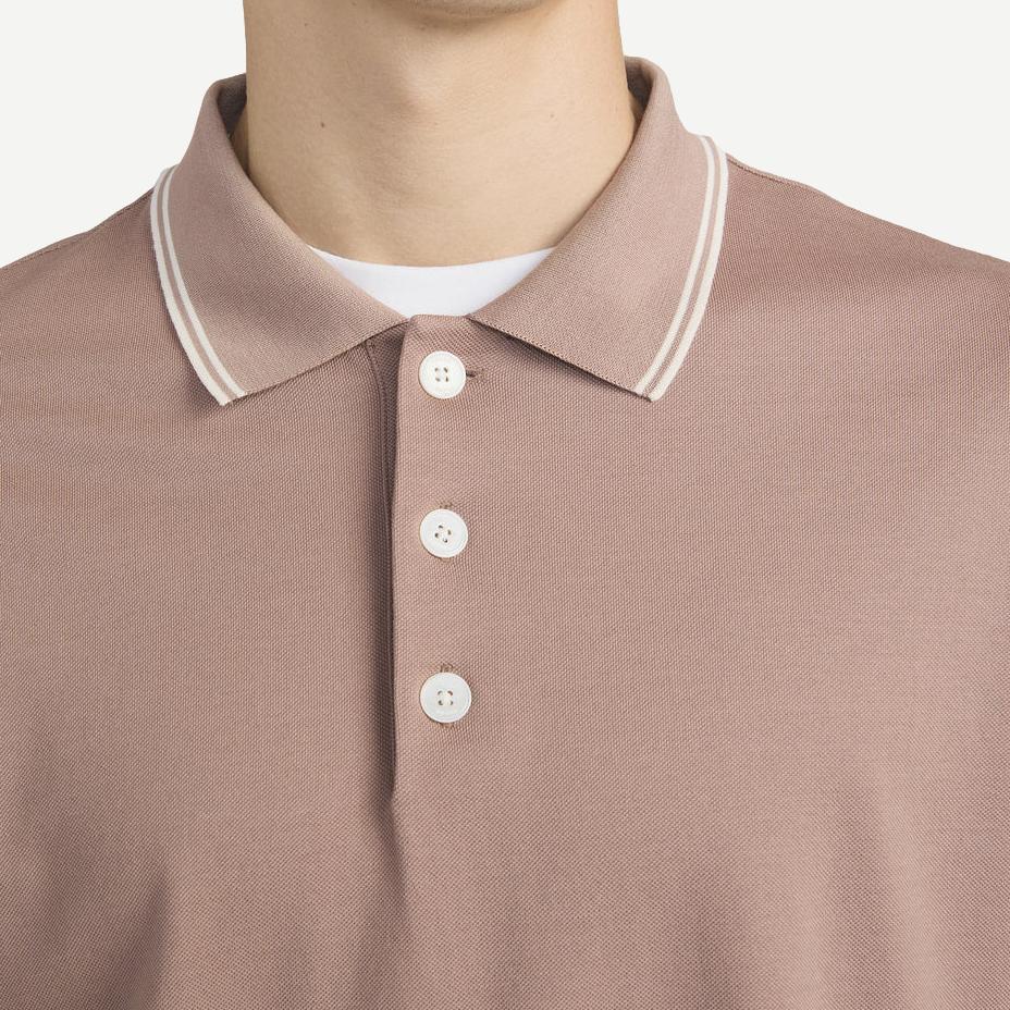 Light Pique Polo - Smokey Mauve - Galvanic.co