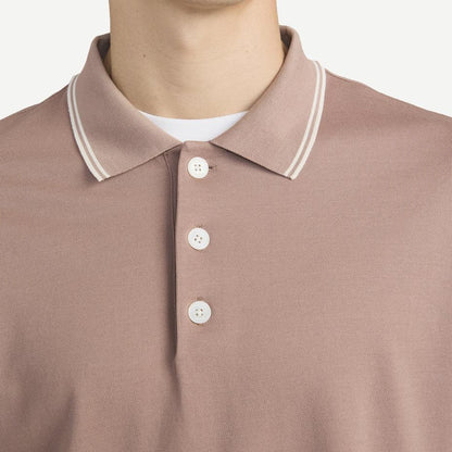 Light Pique Polo - Smokey Mauve - Galvanic.co