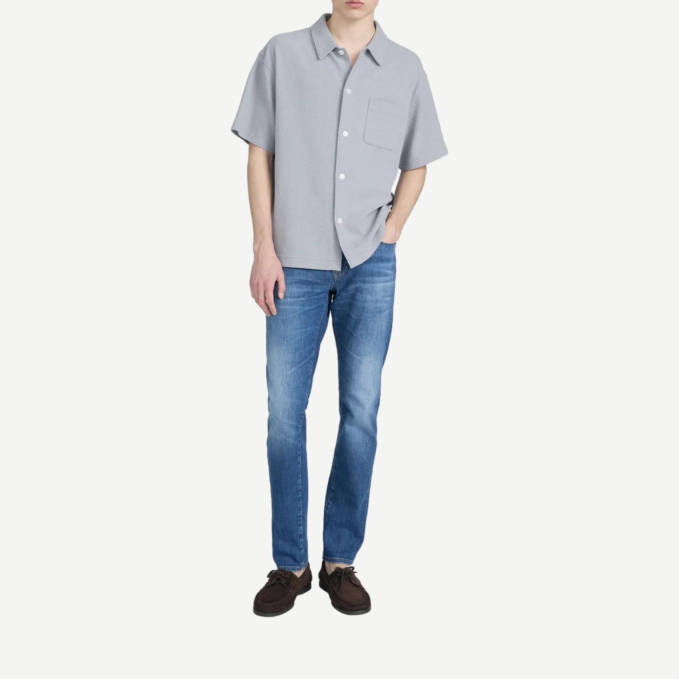 Textured Button Down - Blue Grey - Galvanic.co