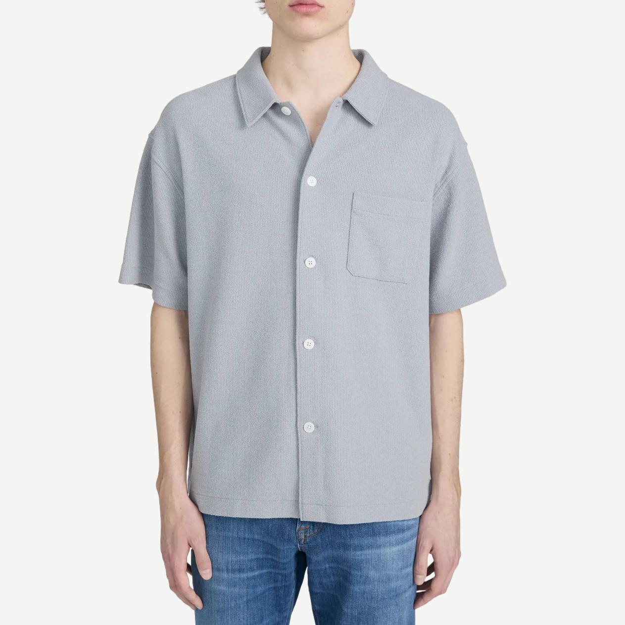 Textured Button Down - Blue Grey - Galvanic.co