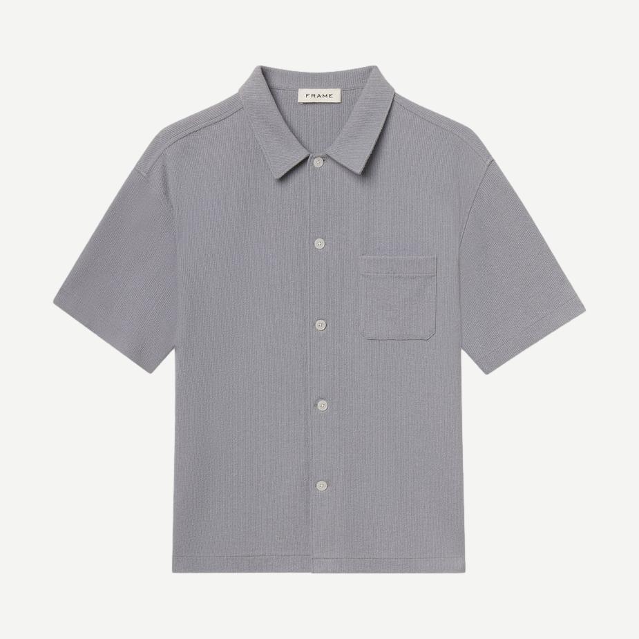 Textured Button Down - Blue Grey - Galvanic.co