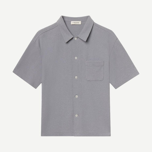 Textured Button Down - Blue Grey