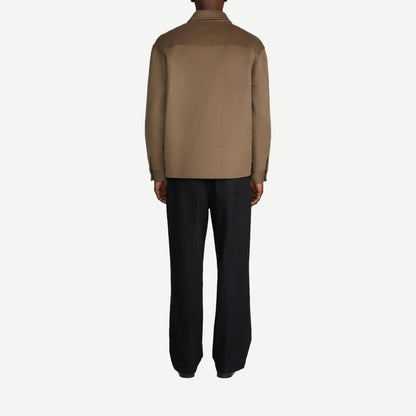 Double Face Zip Shirt Jacket - Soft Taupe