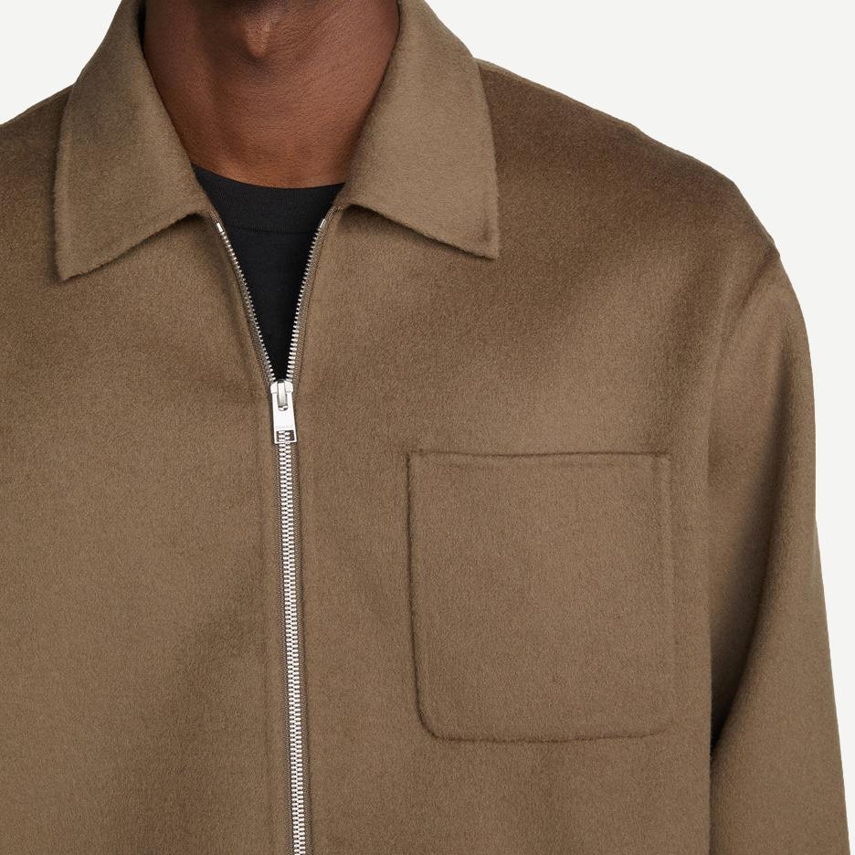 Double Face Zip Shirt Jacket - Soft Taupe