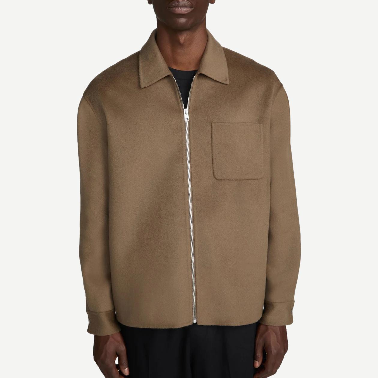 Double Face Zip Shirt Jacket - Soft Taupe