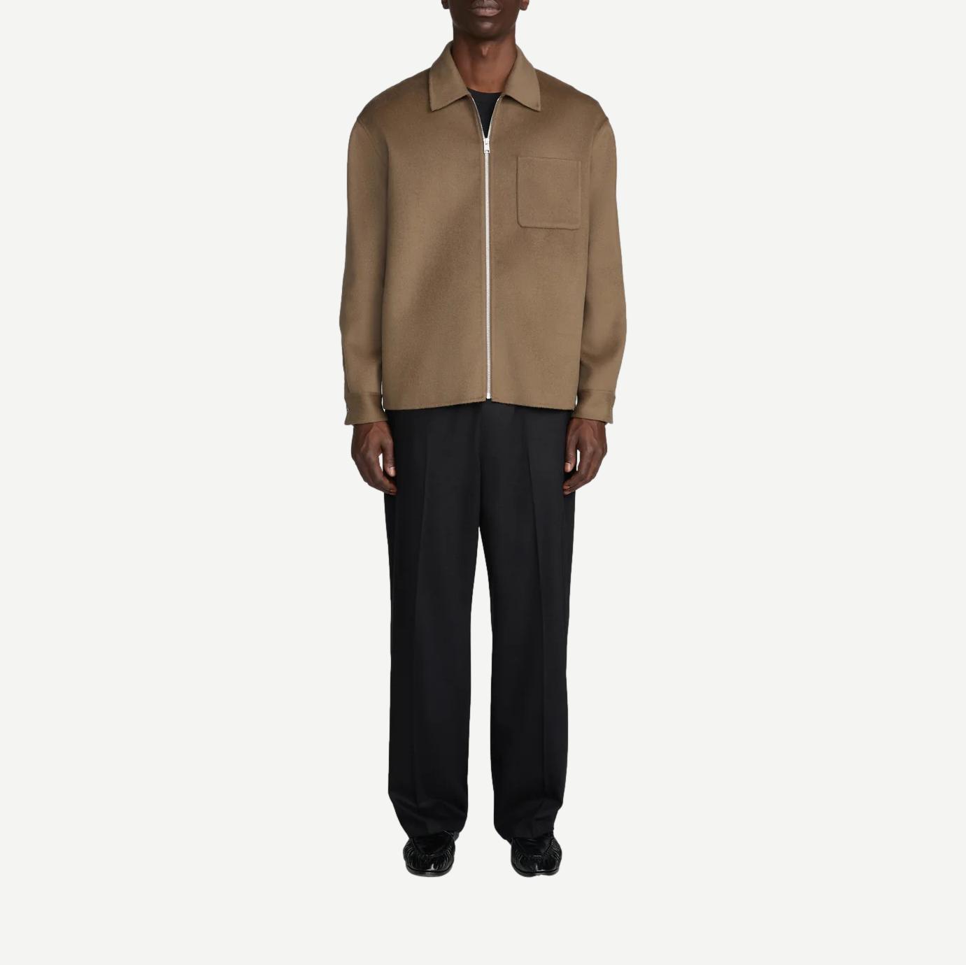 Double Face Zip Shirt Jacket - Soft Taupe