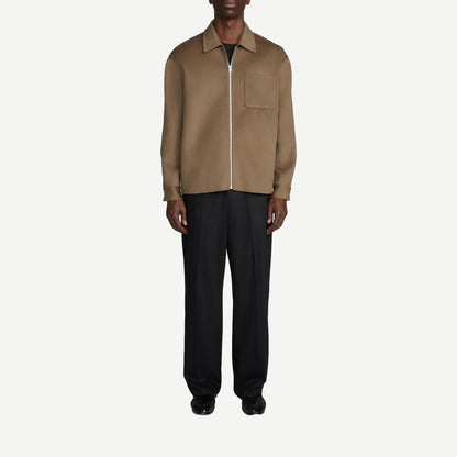 Double Face Zip Shirt Jacket - Soft Taupe