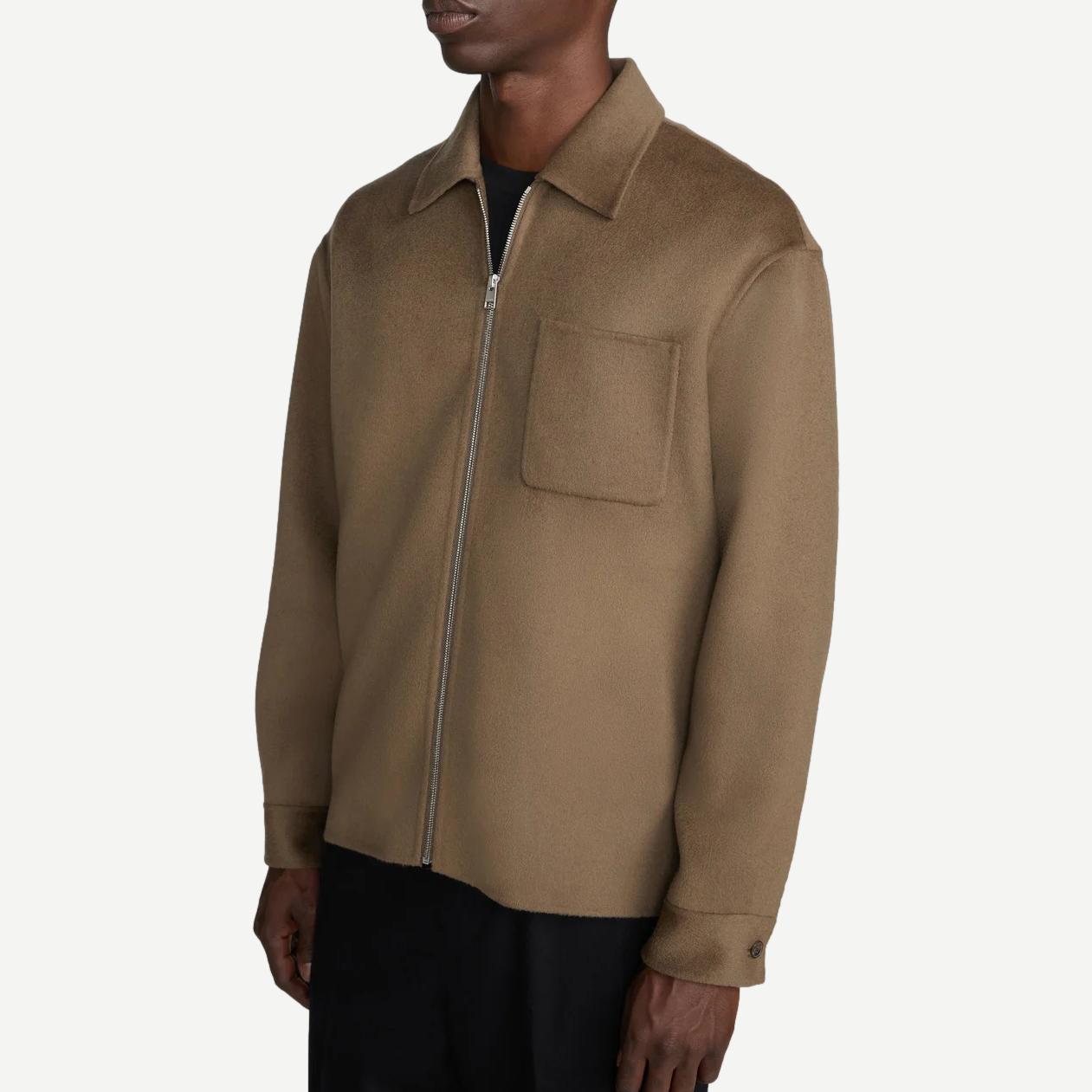 Double Face Zip Shirt Jacket - Soft Taupe