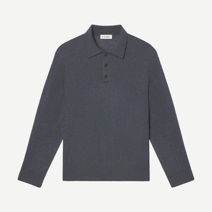 L/S Polo Sweater -Blue Grey